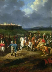 Os prisioneiros ingleses em Astorga sendo apresentados a Napoleão Bonaparte (1769-1821) em 1809, 1810 (detalhe de 176236)